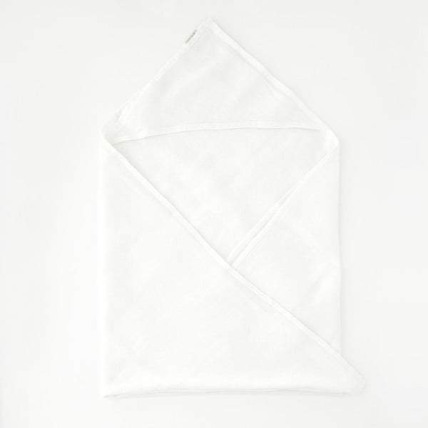 Детска бяла кърпа с качулка Linen Tales Waffle, 100 x 100 cm