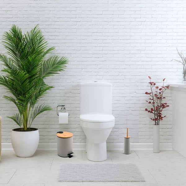 Кафяво-сиво стоманено кошче за боклук с педал 3 l   Adonis – Spirella-image-1