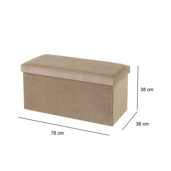 Бежова кадифена табуретка Velvet - Casa Selección-image-3