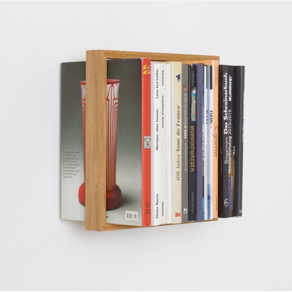 Knižní police z dubového dřeva das kleine b b7, výška 34 cm-image-1