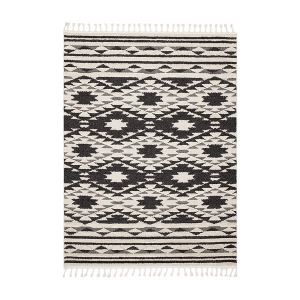 Черно-бял килим , 120 x 170 cm Taza - Asiatic Carpets