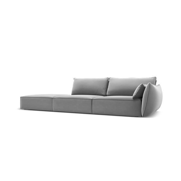 Светлосив кадифен диван десен ъгъл 264 cm Vanda – Mazzini Sofas-image-2