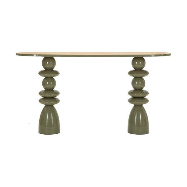 Зелена метална конзолна маса 45x150 cm Metal Console – Mauro Ferretti-image-2
