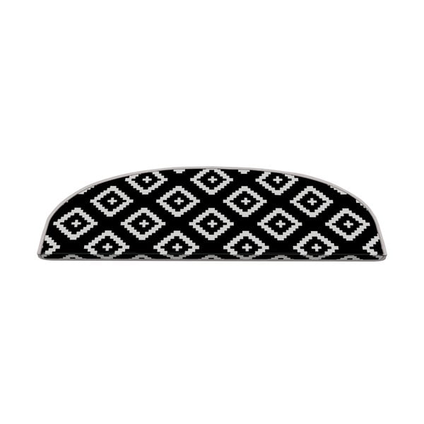 Черно-бели килимчета за стълби в комплект от 16 части 20x65 cm Art - Vitaus