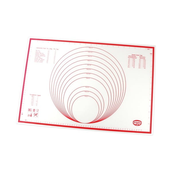 Червено-бял силиконов лист за печене , 60 x 40 cm Flexxibel Love - Dr. Oetker