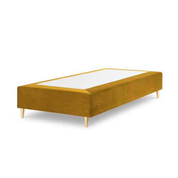 Единично легло от кадифе в горчично жълто, 90 x 200 cm Lia - Milo Casa
