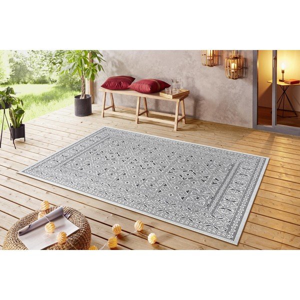 Черно-бежов килим на открито , 70 x 140 cm Cuadrado - NORTHRUGS-image-1
