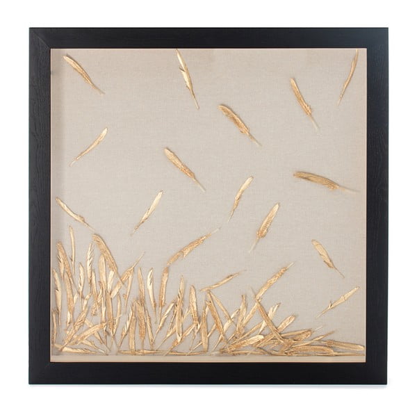Картина за стена "Златни пера", 80 x 80 cm - 360 Living