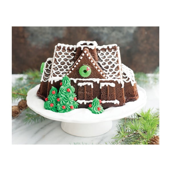 Сребърна форма за торта , 2,1 л Gingerbread House - Nordic Ware-image-3