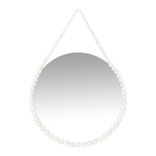 Bílé nástěnné zrcadlo Kare Design Pearl
