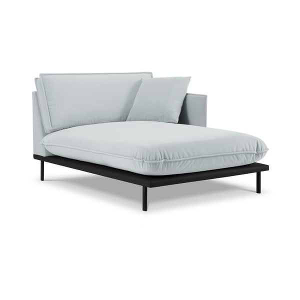 Светлосив стол за отдих с кадифена повърхност, десен ъгъл Auguste - Interieurs 86