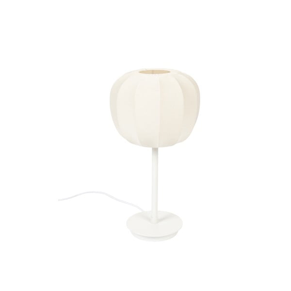 Бяла настолна лампа с текстилен абажур (височина 42 cm) - White Label