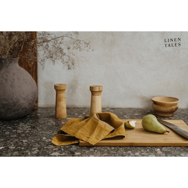 Ленена кърпа за съдове 65x65 cm Amber Bronze Stripes – Linen Tales-image-2