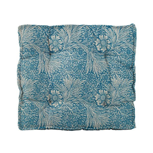 Синя възглавница за сядане с лен , 37 x 37 cm Wild Flowers - Tierra Bella-image-2