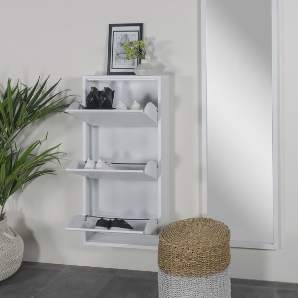 Бяла метална накланяща се стойка за обувки 50x103x15 cm Billy – Spinder Design-image-1