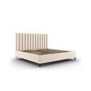 Бежово тапицирано двойно легло с място за съхранение с включена подматрачна рамка 160x200 cm Casey – Mazzini Beds
