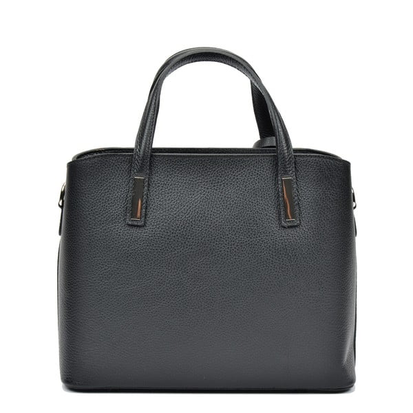 Черна кожена чанта Lacy - Sofia Cardoni-image-1