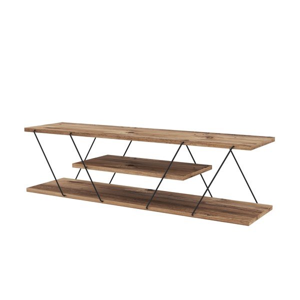 Маса за телевизор от декор от орех в естествен цвят 120x33 cm Canaz – Kalune Design-image-2