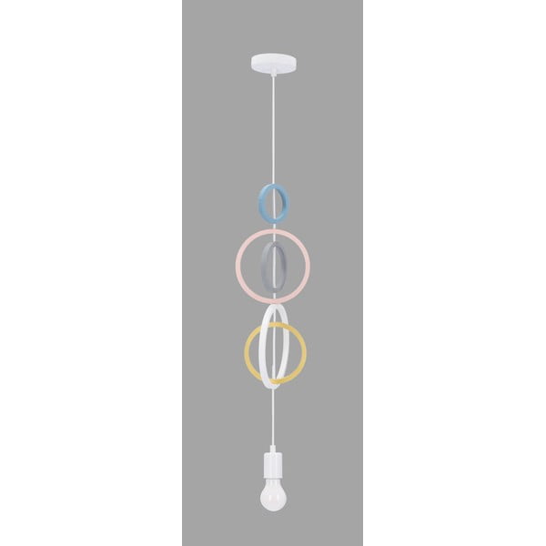 Детска лампа в бяло и розово с метален абажур Single - Candellux Lighting-image-1