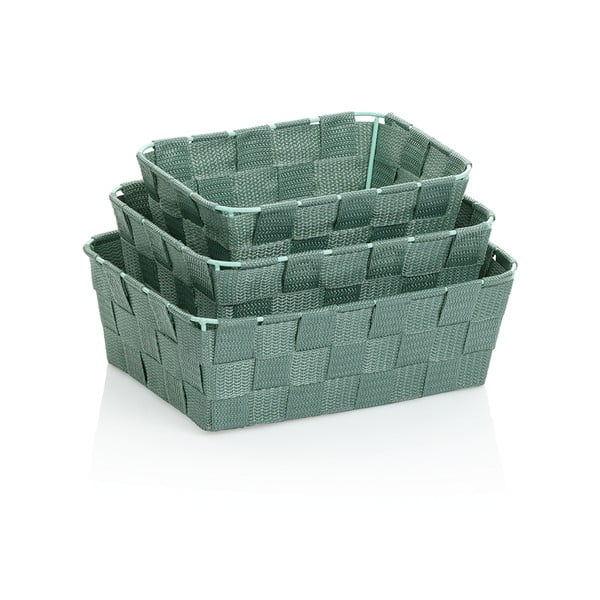 Комплект от 3 зелени кошници за съхранение Alvaro - Kela
