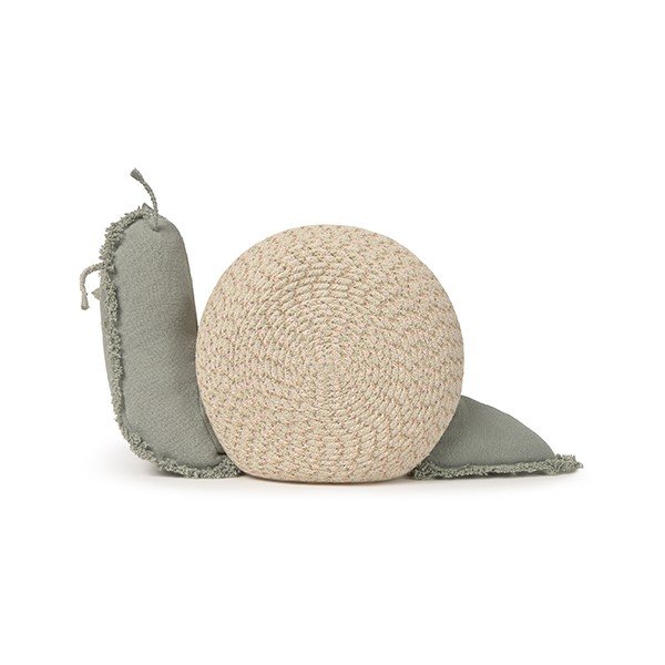 Текстилна детска кошница за играчки в кремав и светлозелен цвят 60x24x30 cm Big Snail – Lorena Canals