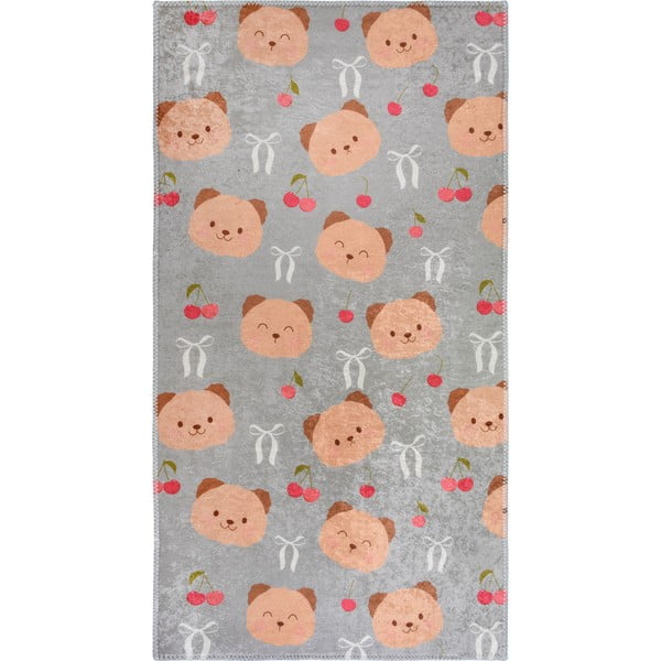 Сиво-кафяв детски килим подходящ за пране 120x180 cm Cute Teddies – Vitaus