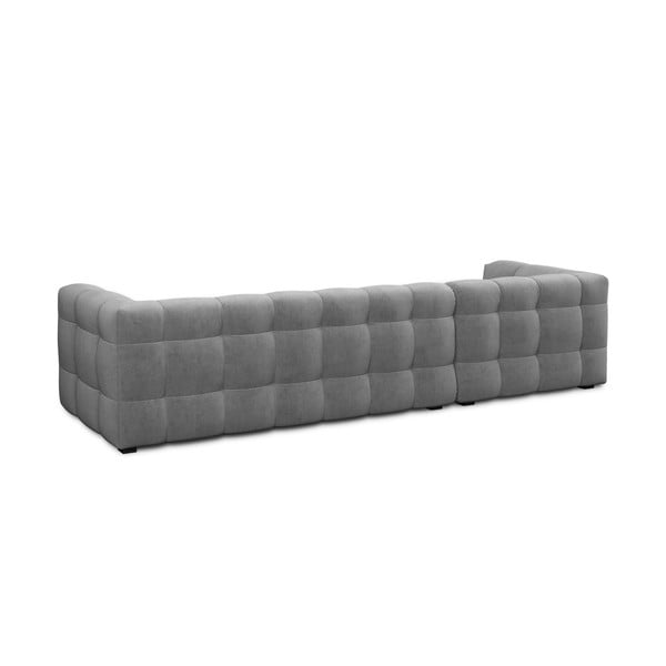Ъглов диван от сиво кадифе , ляв ъгъл Vesta - Windsor & Co Sofas-image-4