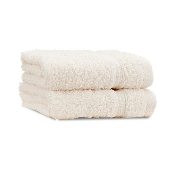 Кремави памучни кърпи в комплект от 2 бр. от тери 30x30 cm Zero Twist – Catherine Lansfield