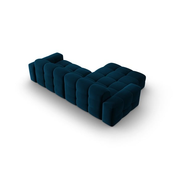 Тъмносин ъглов диван от кадифе (ляв ъгъл) Kendal - Micadoni Home-image-4