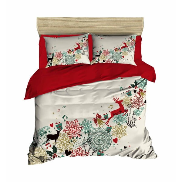 Коледно спално бельо за двойно легло с чаршаф Lidia, 160 x 220 cm - Mijolnir