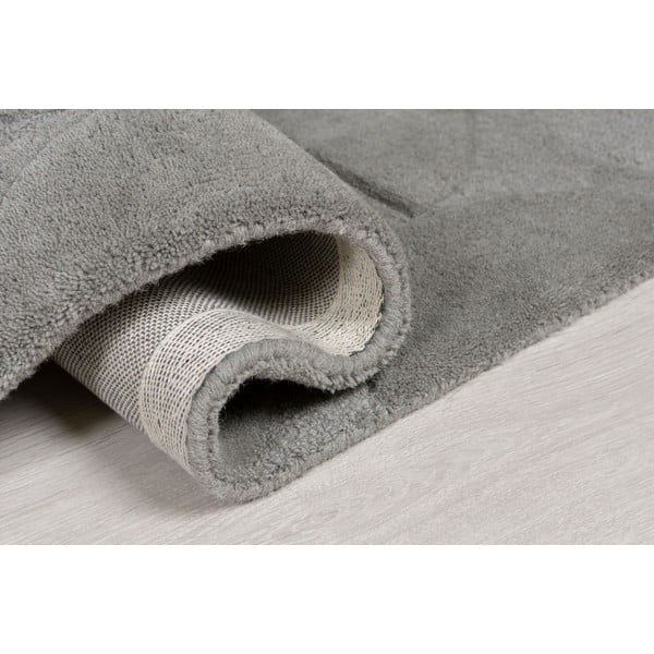 Кръгъл килим от сива вълна ø 160 cm Gigi - Flair Rugs-image-4