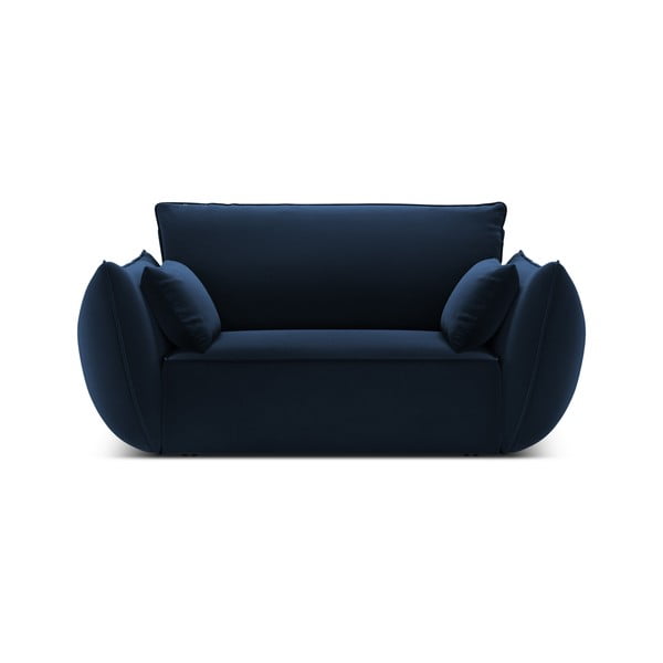 Тъмносиньо кадифено кресло Vanda – Mazzini Sofas-image-2