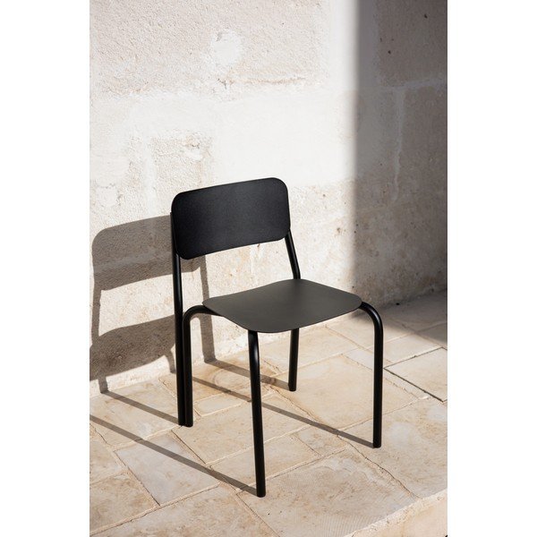 Черен трапезен стол за подреждане Kei – noo.ma-image-1