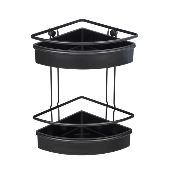 Черен ъглов рафт за душ Molinella, 30 x 22 cm - Wenko-image-3