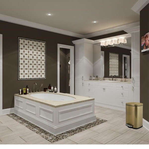 Матово златисто стоманено кошче за боклук с педал 5 l   Akira – Spirella-image-2