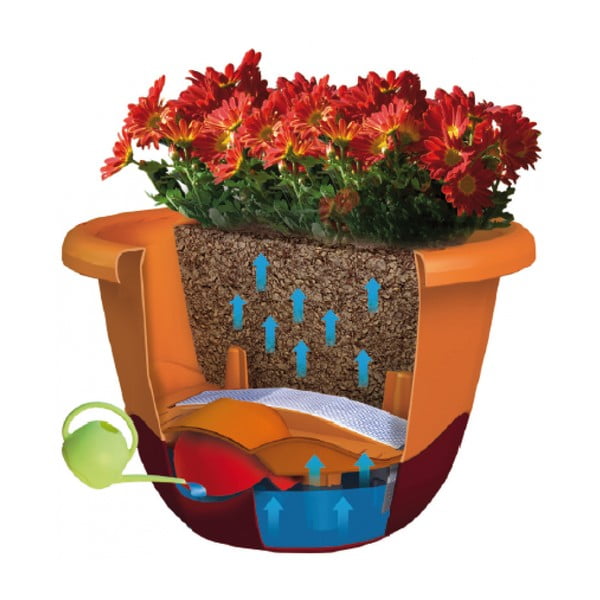 Сива самонапояваща се саксия, подходяща за окачване, с дължина 30 см Mareta - Plastia-image-2