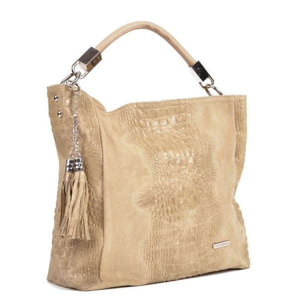 Hnědobéžová kožená kabelka Sofia Cardoni Manu-image-2