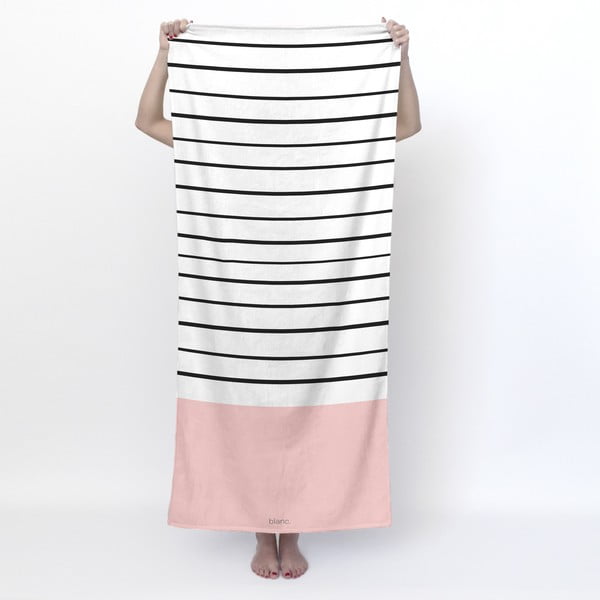 Кърпа в черно и бяло и розово 70x150 cm Blush - Blanc