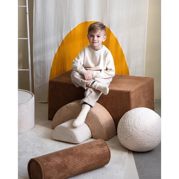 Кафява детска възглавница за диван от рипсено кадифе Roll – Wigiwama-image-2