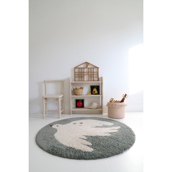 Светлозелен детски килим ø120 cm Bohemian Bird Aqua – Nattiot-image-4