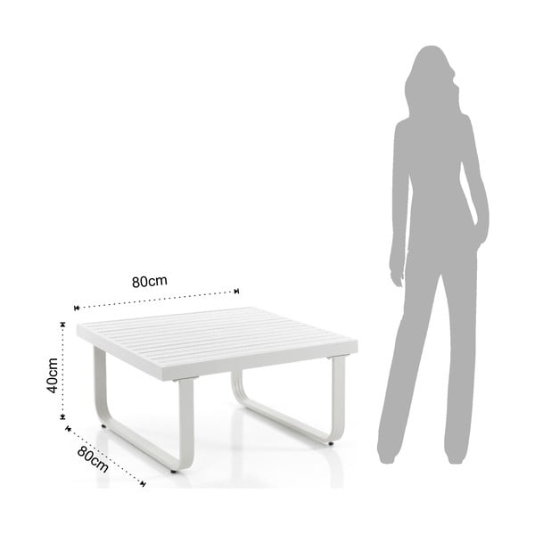 Бяла алуминиева маса за кафе 80x80 cm Ischia - Tomasucci-image-1