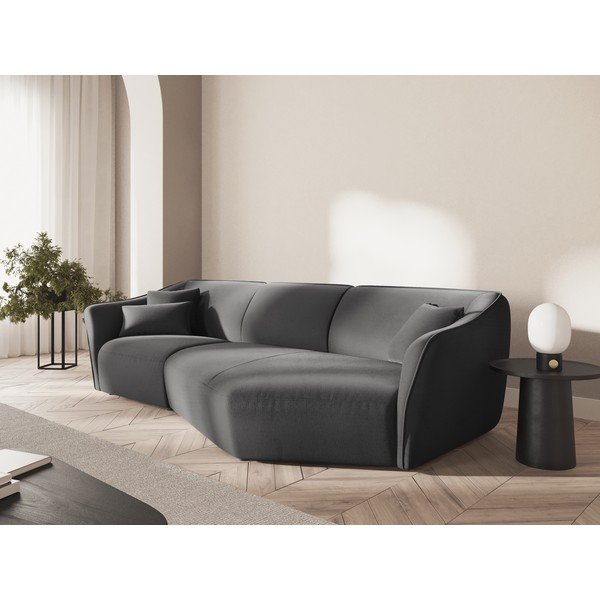 Тъмносив кадифен ъглов диван Tokyo – Cosmopolitan Design-image-1