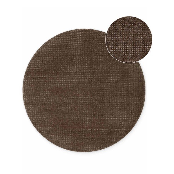 Кафяв ръчно изработен вълнен кръгъл килим ø 200 cm Greenwich – Ted Baker
