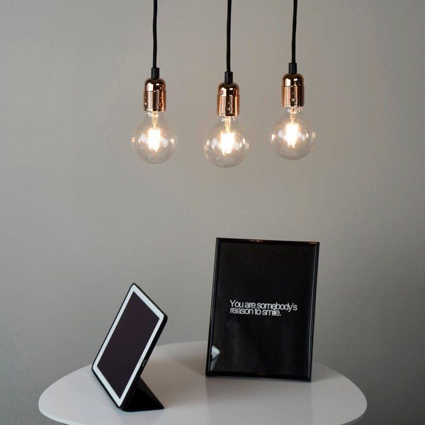 Черен медальон с три рамена и детайли в цвят на мед Uno - Sotto Luce-image-1