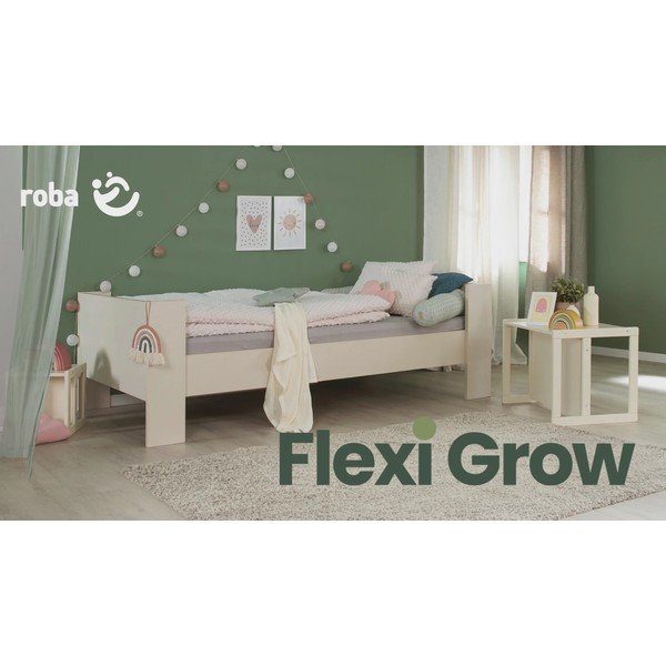 Бежово детско легло 90x200 cm двуетажно без ламелно дъно Double – Roba-image-4