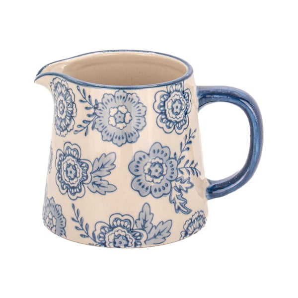 Синьо-бежова глинена кана за мляко 200 ml Blue Willow – Sass & Belle