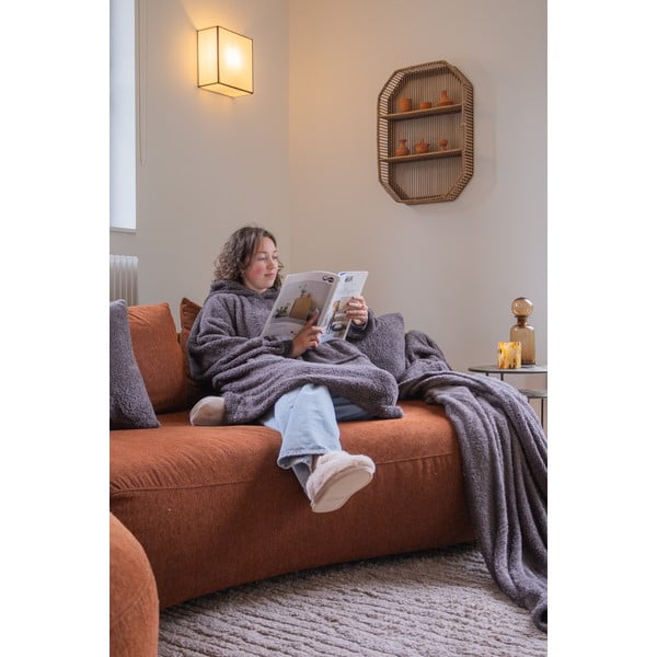 Кафяво-сиво одеяло от микроплюш 150x200 cm Cocoon – Tiseco Home Studio-image-1