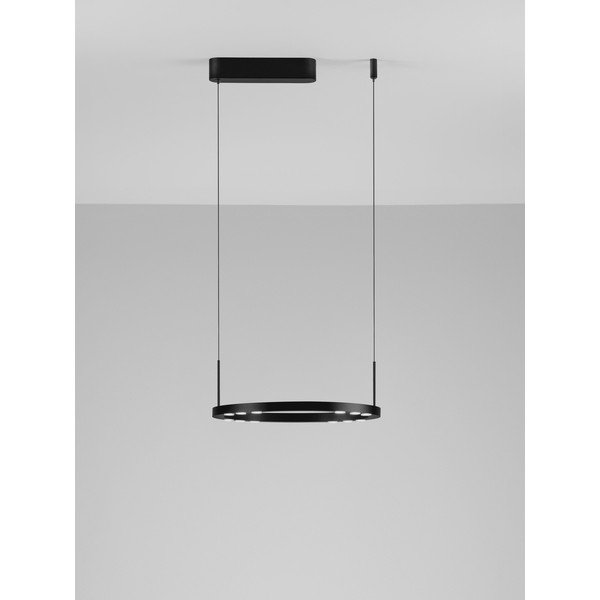 Матово черно алуминиево LED затъмняващо се висящо осветително тяло ø 40 cm Lunette – Nova Luce-image-3