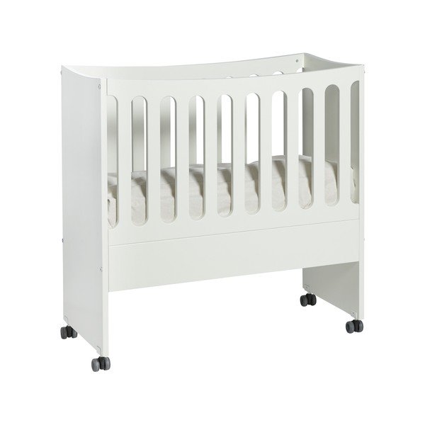 Бяло детско легло на колела с подвижна странична релса , 89 x 44 cm - Manis-h-image-2