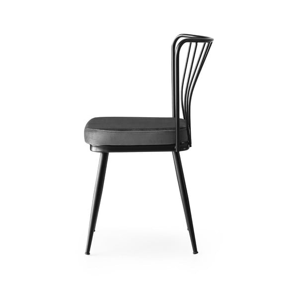 Антрацитни метални трапезни столове в комплект от 2 броя Yildiz - Kalune Design-image-3